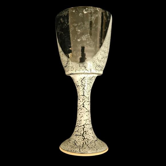 Vintage Callicutt Pottery Goblet Chalice Crackle Glaze Studio Art Pottery Signed - Picture 1 of 7